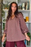 Vivienne Plaid Heathcliff Blouse Damson & Blush
